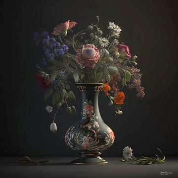 Nature morte avec des fleurs. sur Gelissen Artworks