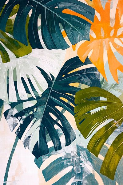 Tropische Blätter in bunten Farben von Poster Art Shop