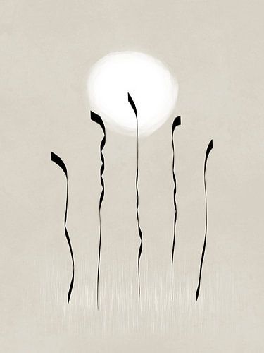 Modernes Boho-Kunstwerk in Beigetönen