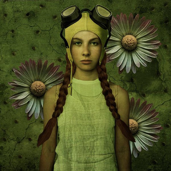 Vintage Beauty Badehut Rosa Weiß Gänseblümchen von Yvonne Zeldenthuis