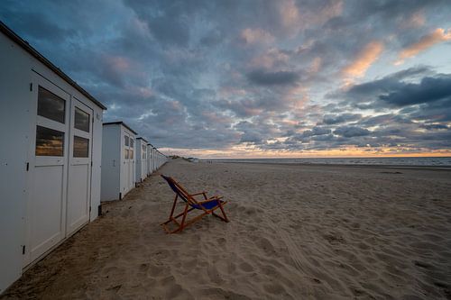 Strandhuisjes op het noordzeestrand