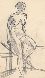 Karl Isakson - Zittend vrouwelijk naakt (1914 - 1915)