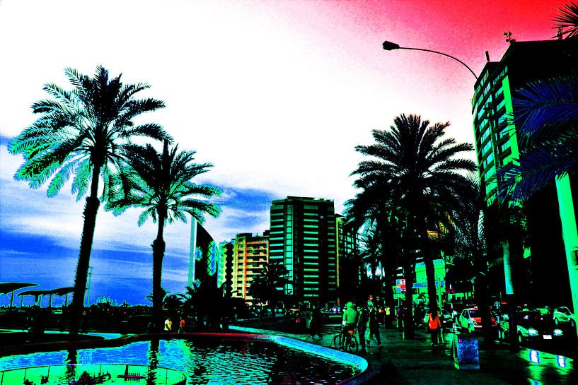 Tropische boulevard Lima Peru by Gerrit Neuteboom