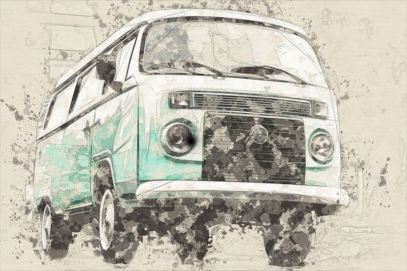Volkswagen Combi by Lembayung senja studio [Vintage Poster]