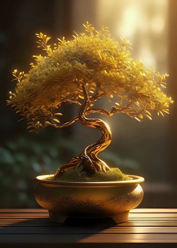 Gouden mini Bonsai