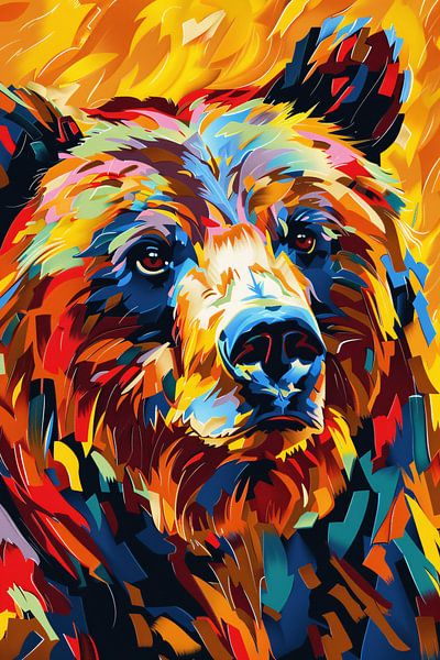 Portrait coloré d'un ours par Imperial Art House