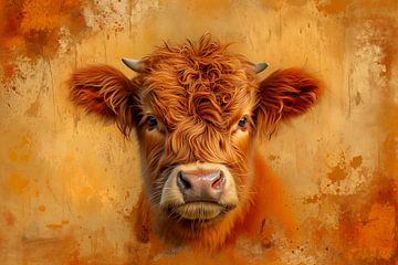 Portret van een Schotse Hoogland koe, kunstontwerp van Animaflora PicsStock