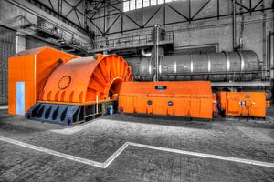 Turbine in de Dongecentrale Geertruidenberg voormalige elektriciteitscentrale later vervangen door d