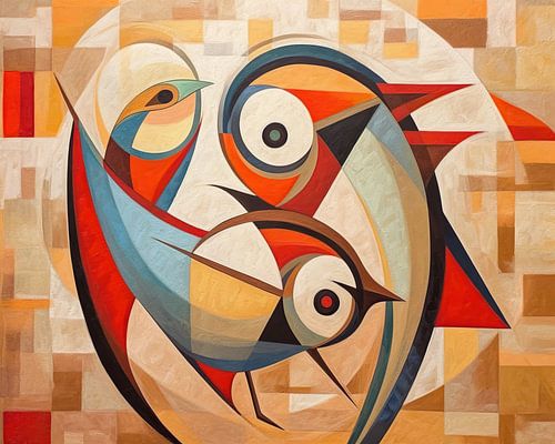 Schilderij Abstracte Vogels