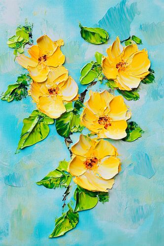 Ontluikende lente met gele bloemen