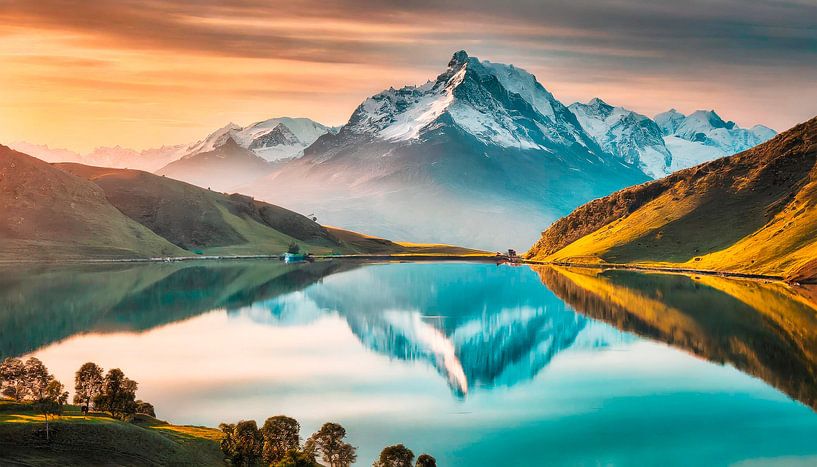 Landscape with lake and mountains by Mustafa Kurnaz
