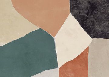 Abstracte collage in aardetinten van Studio Allee