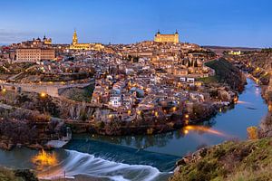 Abend in Toledo am Fluss Tejo, Spanien