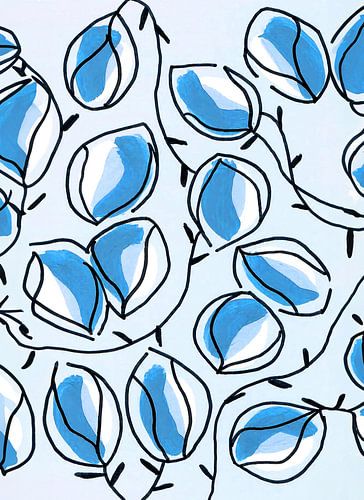 Drijvende blauwe bladeren