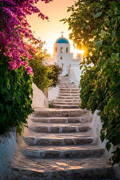 Stairway to the church in bloom by Poster Art Shop