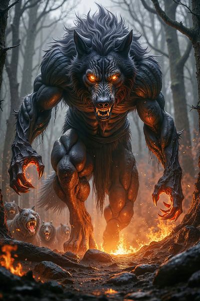 VORGRATH : Le Loup-Garou en Chasse avec sa Meute par INFERAURUM