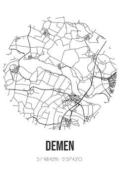 Demen (Noord-Brabant) | Landkaart | Zwart-wit van Rezona