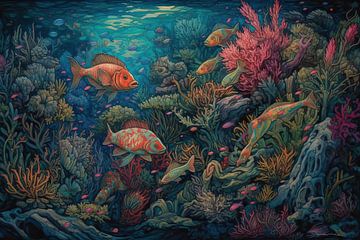 Peinture de poisson | Peinture de poisson sur Tableaux ARTEO