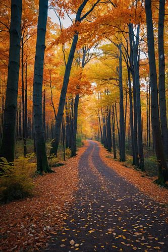 Betoverend herfstbos met kleurrijke bladeren
