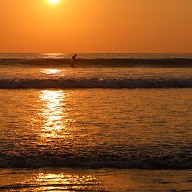 Sunset surfer by Angela Seubring