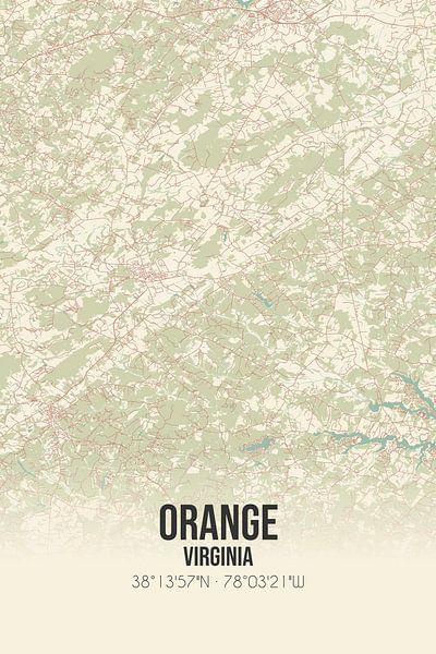 Vintage map of Orange (Virginia), USA. by Prints of Place