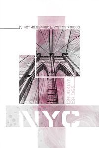 NYC Brooklyn Bridge im Detail | Marmor pink