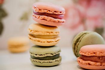 Macarons in weinig kleuren, voedselfotografie
