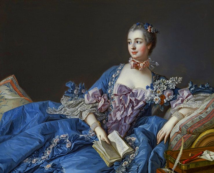 François Boucher - Madame de Pompadour von 1000 Schilderijen