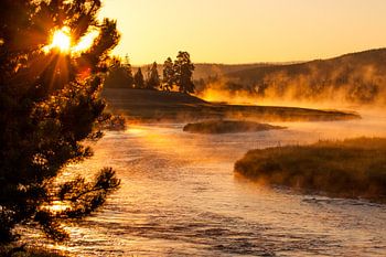 Sonnenaufgang über Yellowstone River