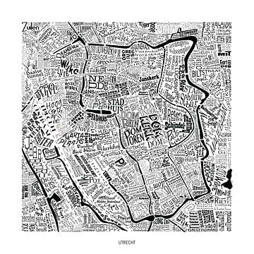 Utrecht als dé leukste plattegrond met alle bekende plekjes! van Vol van Kleur