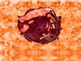 Karte von Mont Saint Michel im stil 'Amber Autumn' von Maporia