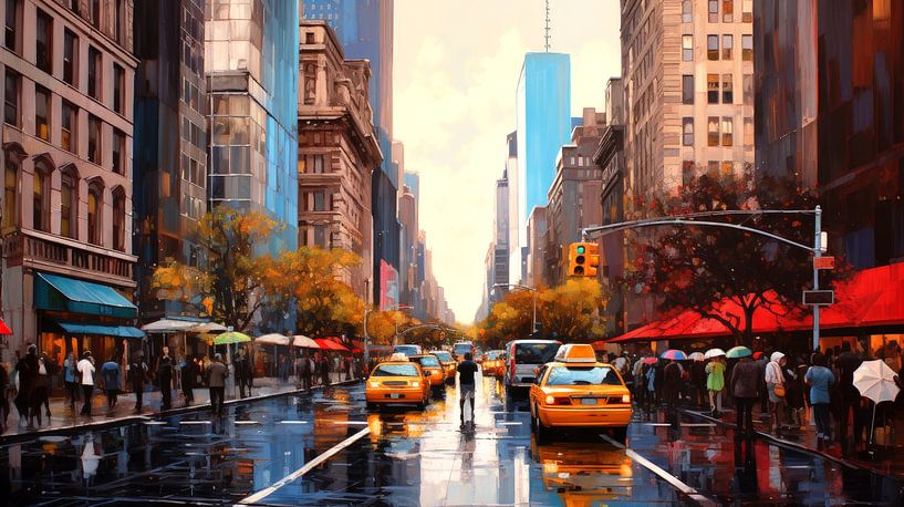 Rain dance in Manhattan by ByNoukk