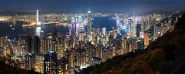 Skyline von Hongkong vom Westpanorama aus von Maarten Mensink