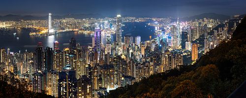 Skyline von Hongkong vom Westpanorama aus