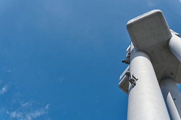 The modern TV tower In the Žižkov district of Prague by Heiko Kueverling