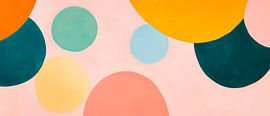 Colourful circles on a pastel background by Poster Art Shop
