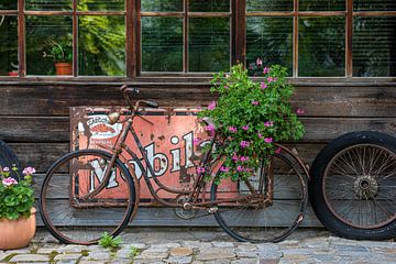 Altes Fahrrad mit Blumen