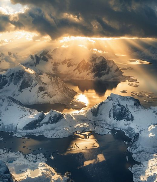 Wintermagie op een rustig meer van fernlichtsicht