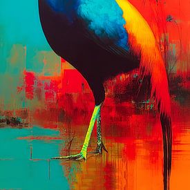Bataille de couleurs : Oiseau de paradis sur Preet Lambon