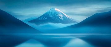 Snow-covered mountain in a sea of fog by Poster Art Shop