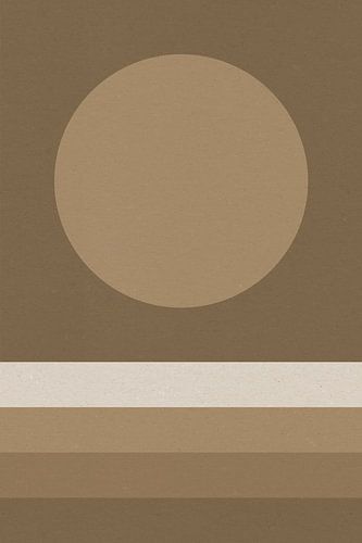 Japandi in aardetinten. Abstracte minimalistische Zen-kunst