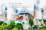 Hagia Sophia, aquarel, Istanboel van Theodor Decker thumbnail