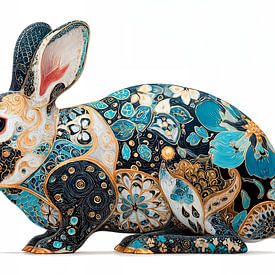 Rabbit Klimt Style by Harry Hadders Design
