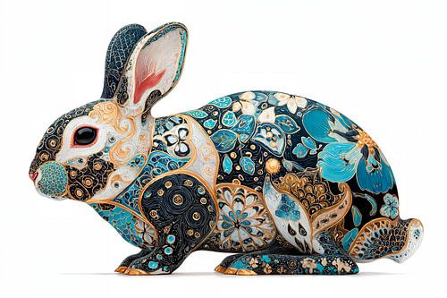Rabbit Klimt Style van Harry Hadders Design