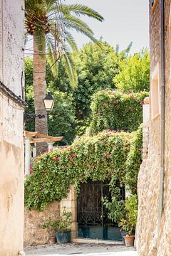 Authentieke straat in Valldemossa, Mallorca van Evelien Oerlemans