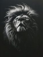 Majesteit in Monochroom De Koninklijke Leeuw zwart wit