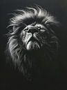 Majesty in Monochrome - The Royal Lion - black and white by Eva Lee thumbnail