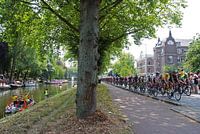 Utrecht Tour de France Wielrenners langs de singel.