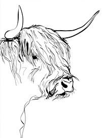 Minimalistischer schottischer Highlander von Lauren Wilde