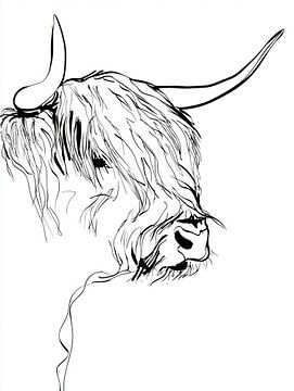 Minimalistischer schottischer Highlander von Lauren Wilde